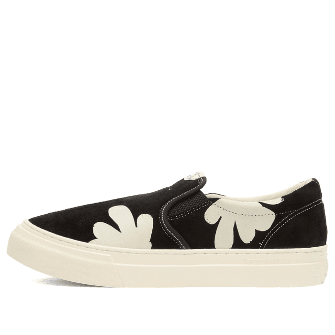 Stepney Workers Club Lister Shroom Hands Suede Slip On Sneak Black